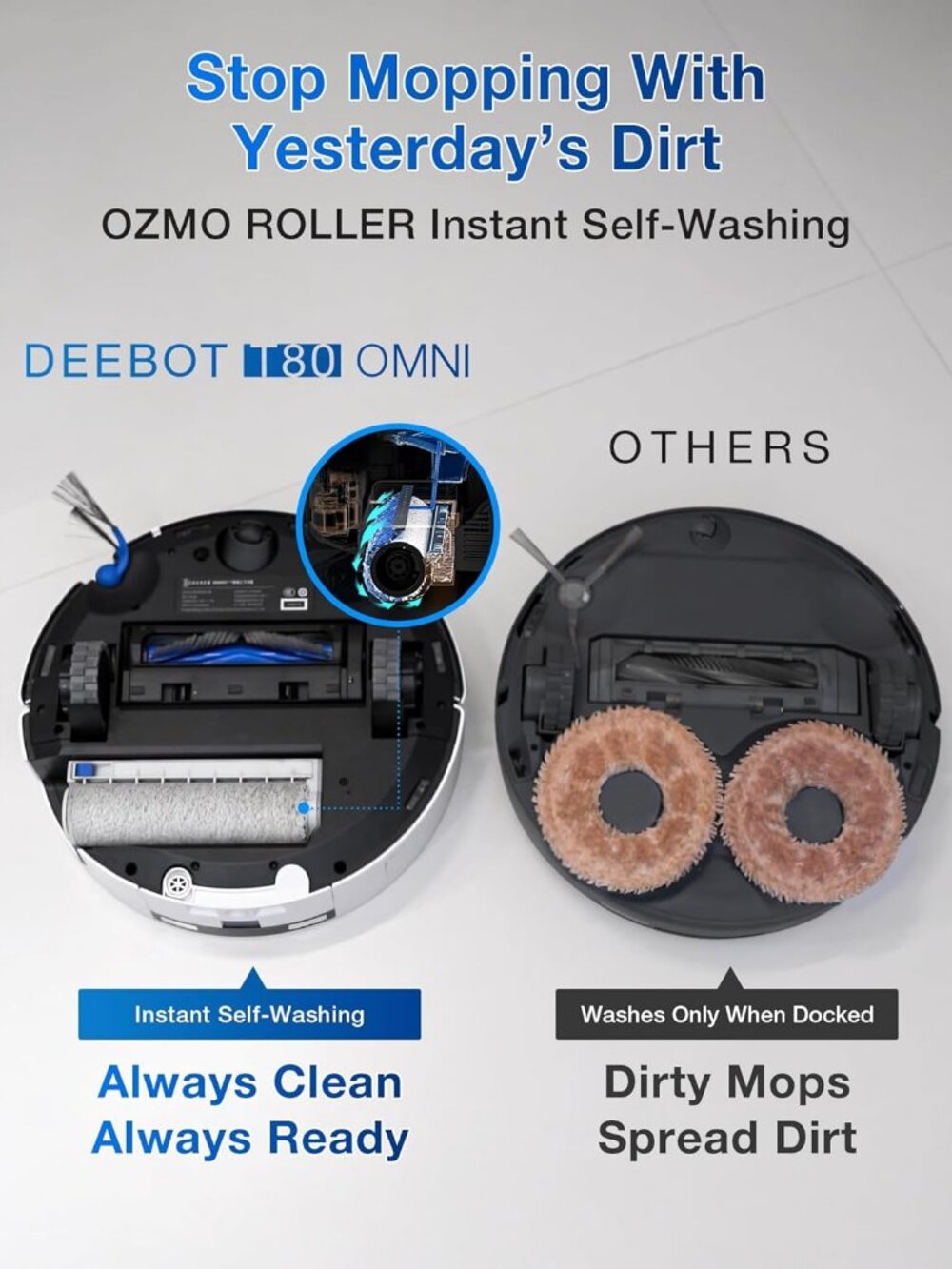 NWT: Robot Vacuum + Mop ECOVACS DEEBOT T80 Omni AI Navigation, 18,000Pa Suction - Picture 9 of 10